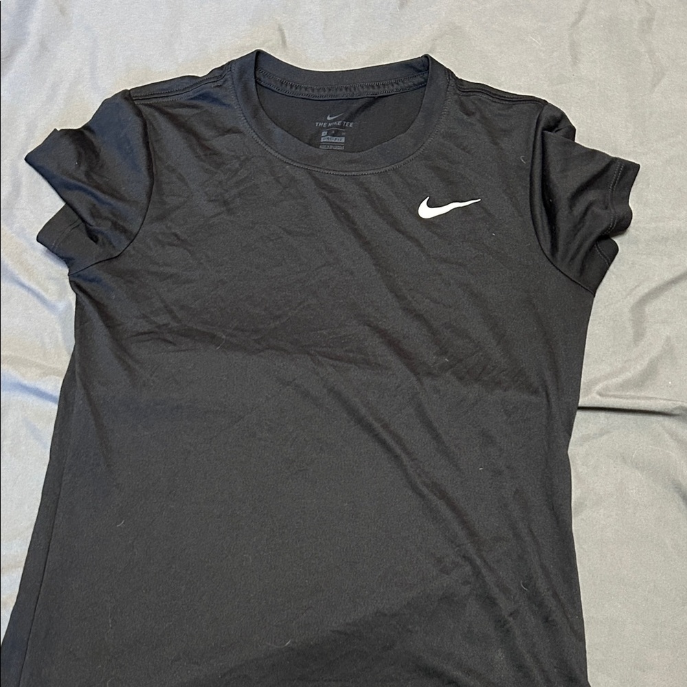 Nike Women's Black Tee with White Logo